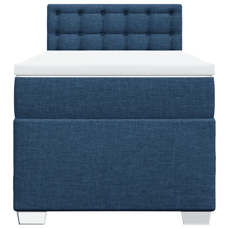 Casa si Gradina - Mobilier - Paturi si accesorii - Paturi - Pat box spring cu saltea, albastru, 100x200 cm, textil - Infinity.ro