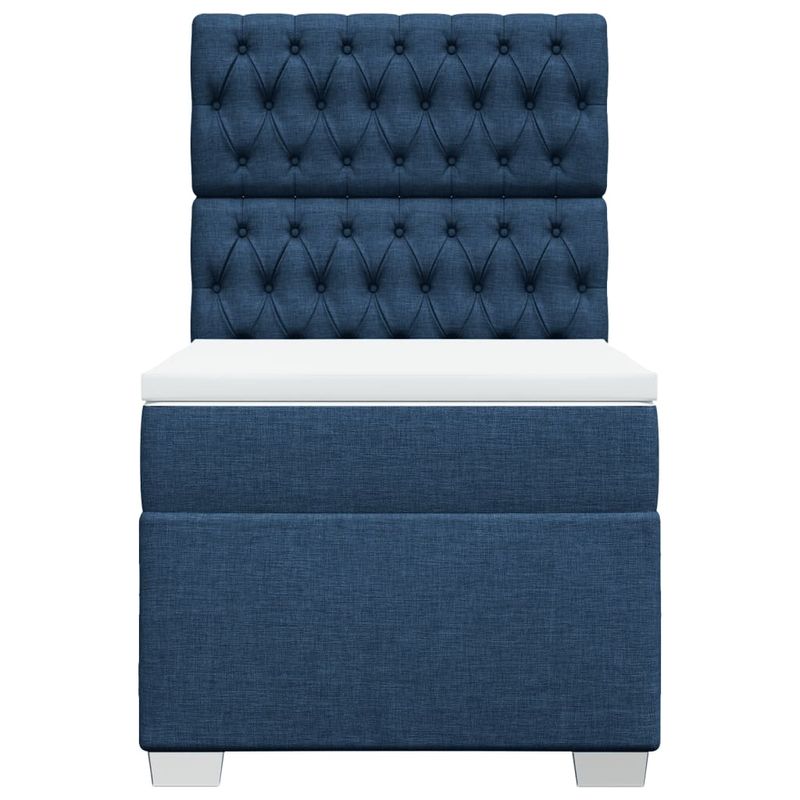 Casa si Gradina - Mobilier - Paturi si accesorii - Paturi - Pat box spring cu saltea, albastru, 100x200 cm, textil - Infinity.ro
