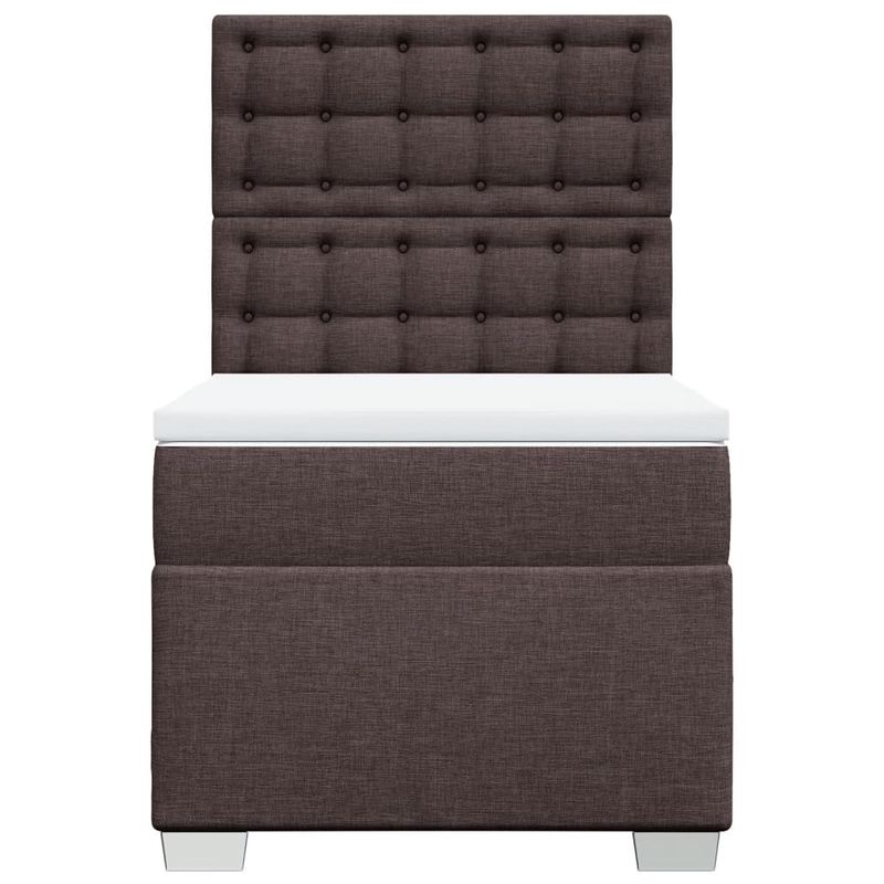 Casa si Gradina - Mobilier - Paturi si accesorii - Paturi - Pat box spring cu saltea, maro inchis, 90x200 cm, textil - Infinity.ro