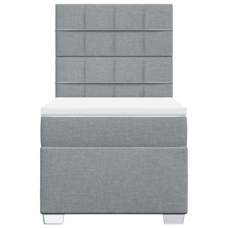 Casa si Gradina - Mobilier - Paturi si accesorii - Paturi - Pat continental cu saltea, gri deschis, 80x200 cm, textil - Infinity.ro