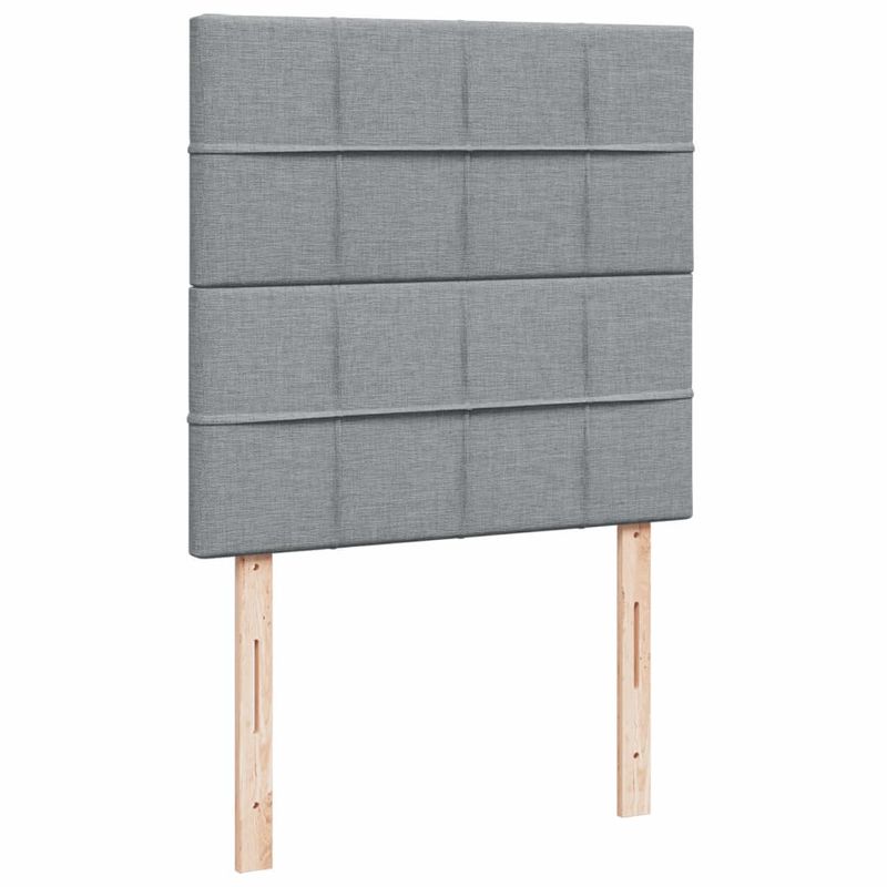 Casa si Gradina - Mobilier - Paturi si accesorii - Paturi - Pat continental cu saltea, gri deschis, 80x200 cm, textil - Infinity.ro