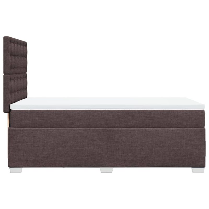 Casa si Gradina - Mobilier - Paturi si accesorii - Paturi - Pat box spring cu saltea, maro inchis, 90x200 cm, textil - Infinity.ro