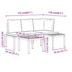 Casa si Gradina - Gradina si terasa - Mobilier exterior - Seturi mobila gradina - Banci gradina cu perne, 3 buc., negru otel vopsit electrostatic - Infinity.ro