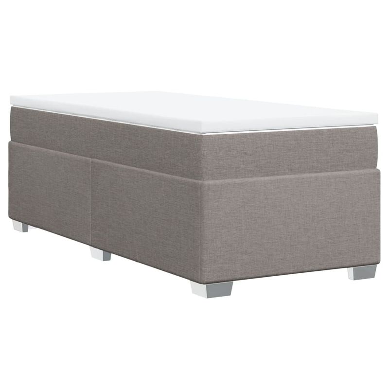 Casa si Gradina - Mobilier - Paturi si accesorii - Paturi - Pat box spring cu saltea, gri taupe, 90x190 cm, textil - Infinity.ro