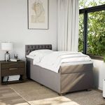 Casa si Gradina - Mobilier - Paturi si accesorii - Paturi - Pat box spring cu saltea, gri taupe, 90x200 cm, textil - Infinity.ro
