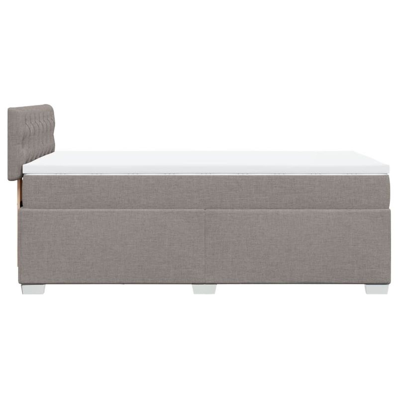 Casa si Gradina - Mobilier - Paturi si accesorii - Paturi - Pat box spring cu saltea, gri taupe, 90x200 cm, textil - Infinity.ro