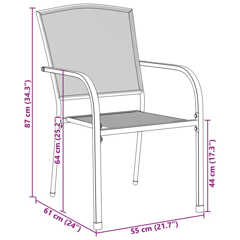 Casa si Gradina - Gradina si terasa - Mobilier exterior - Seturi mobila gradina - Set scaune de gradina stivuibile, 3 buc., antracit, otel vopsit - Infinity.ro