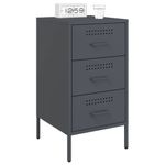 Casa si Gradina - Mobilier - Comode si corpuri - Noptiere - Noptiera, antracit, 36x39x68 cm, otel laminat la rece - Infinity.ro