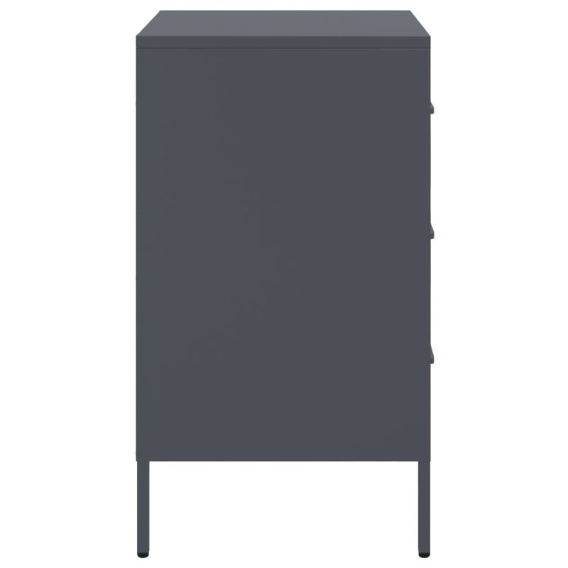 Casa si Gradina - Mobilier - Comode si corpuri - Noptiere - Noptiera, antracit, 36x39x68 cm, otel laminat la rece - Infinity.ro