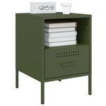 Casa si Gradina - Mobilier - Comode si corpuri - Noptiere - Noptiere 2 buc. verde maslina 36x39x50,5cm otel laminat la rece - Infinity.ro
