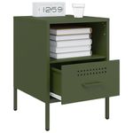 Casa si Gradina - Mobilier - Comode si corpuri - Noptiere - Noptiere 2 buc. verde maslina 36x39x50,5cm otel laminat la rece - Infinity.ro