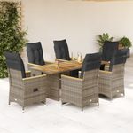 Casa si Gradina - Gradina si terasa - Mobilier exterior - Seturi mobila gradina - Set bistro de gradina cu perne, 7 piese, gri, poliratan - Infinity.ro