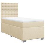 Casa si Gradina - Mobilier - Paturi si accesorii - Paturi - Pat box spring cu saltea, crem, 90x190 cm, textil - Infinity.ro