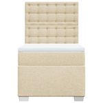 Casa si Gradina - Mobilier - Paturi si accesorii - Paturi - Pat box spring cu saltea, crem, 90x190 cm, textil - Infinity.ro