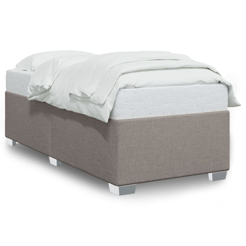 Casa si Gradina - Mobilier - Paturi si accesorii - Paturi - Cadru de pat, gri taupe, 90x190 cm, material textil - Infinity.ro