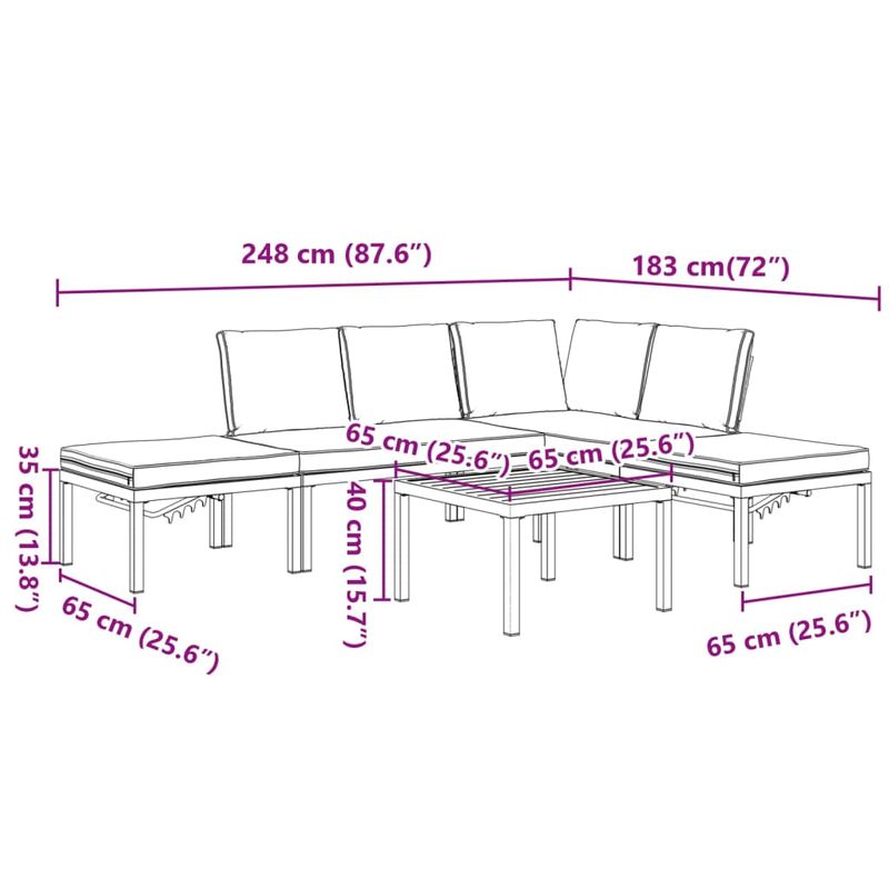 Casa si Gradina - Gradina si terasa - Mobilier exterior - Seturi mobila gradina - Set canapea de gradina, 5 piese, cu perne, negru, aluminiu - Infinity.ro