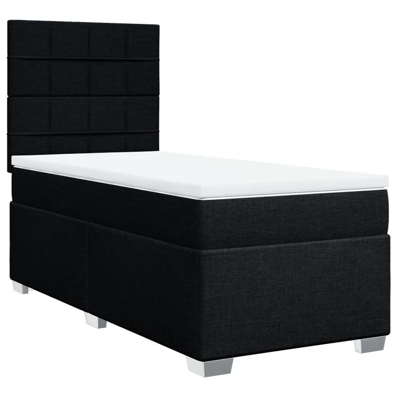 Casa si Gradina - Mobilier - Paturi si accesorii - Paturi - Pat box spring cu saltea, negru, 80x200 cm, textil - Infinity.ro