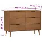 Casa si Gradina - Mobilier - Comode si corpuri - Comode - Dulap cu sertare „MOLDE”, maro, 113x40x80 cm, lemn masiv de pin - Infinity.ro