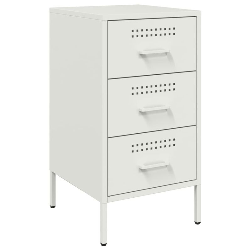 Casa si Gradina - Mobilier - Comode si corpuri - Noptiere - Noptiere, 2 buc., alb, 36x39x68 cm, otel laminat la rece - Infinity.ro