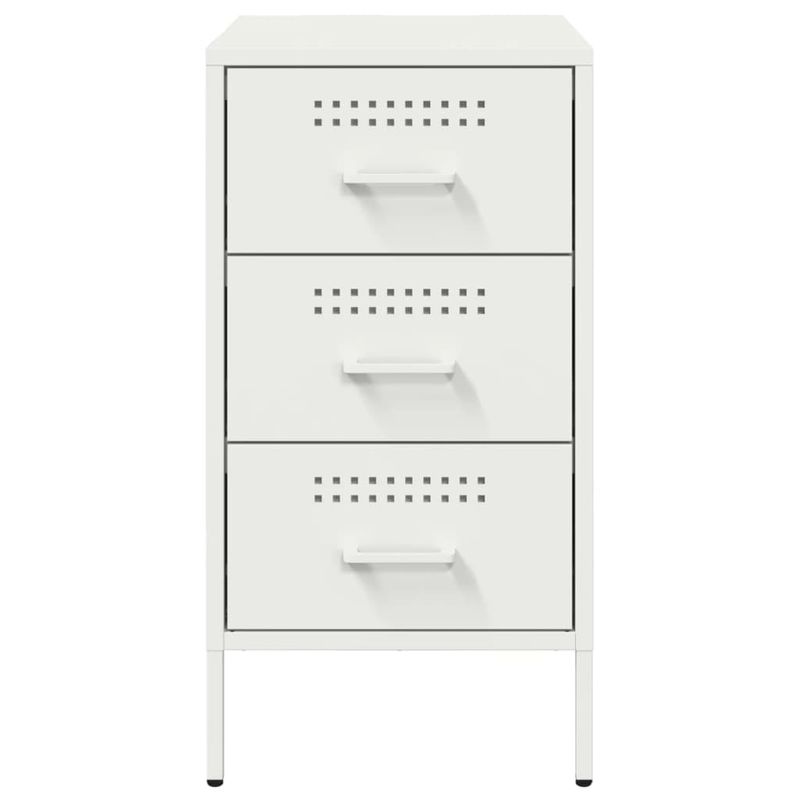 Casa si Gradina - Mobilier - Comode si corpuri - Noptiere - Noptiere, 2 buc., alb, 36x39x68 cm, otel laminat la rece - Infinity.ro