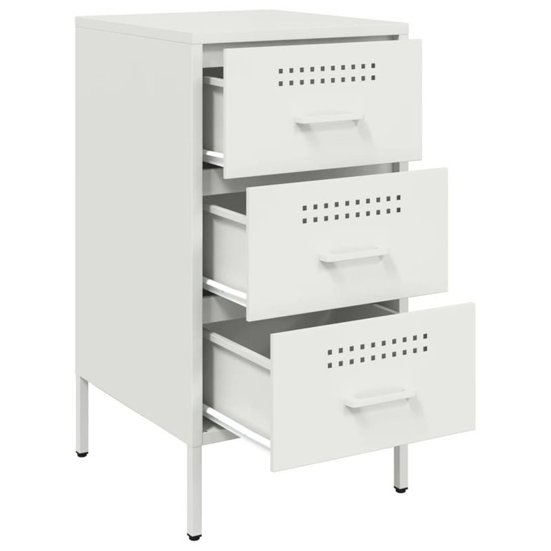 Casa si Gradina - Mobilier - Comode si corpuri - Noptiere - Noptiere, 2 buc., alb, 36x39x68 cm, otel laminat la rece - Infinity.ro