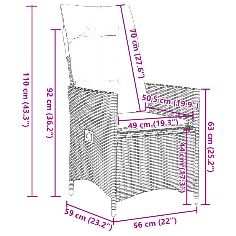 Casa si Gradina - Gradina si terasa - Mobilier exterior - Seturi mobila gradina - Set bistro de gradina cu perne, 11 piese, gri, poliratan - Infinity.ro