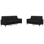 Casa si Gradina - Mobilier - Seturi de mobilier - Seturi living - Set de canapele cu perne, 2 piese, negru, catifea - Infinity.ro