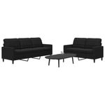 Casa si Gradina - Mobilier - Seturi de mobilier - Seturi living - Set de canapele cu perne, 2 piese, negru, catifea - Infinity.ro