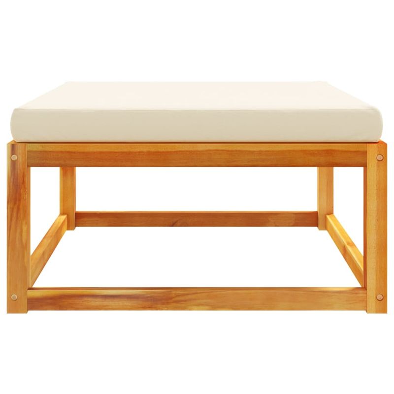 Casa si Gradina - Gradina si terasa - Mobilier exterior - Canapele si fotolii gradina - Taburet de gradina cu perna, 65x65x29 cm, lemn masiv acacia - Infinity.ro