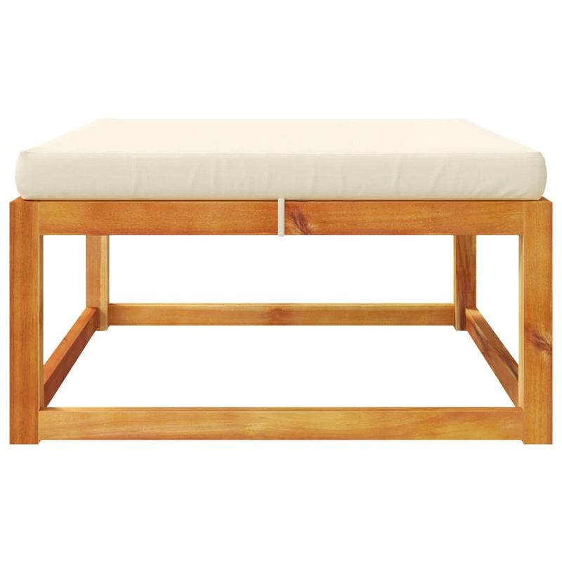 Casa si Gradina - Gradina si terasa - Mobilier exterior - Canapele si fotolii gradina - Taburet de gradina cu perna, 65x65x29 cm, lemn masiv acacia - Infinity.ro