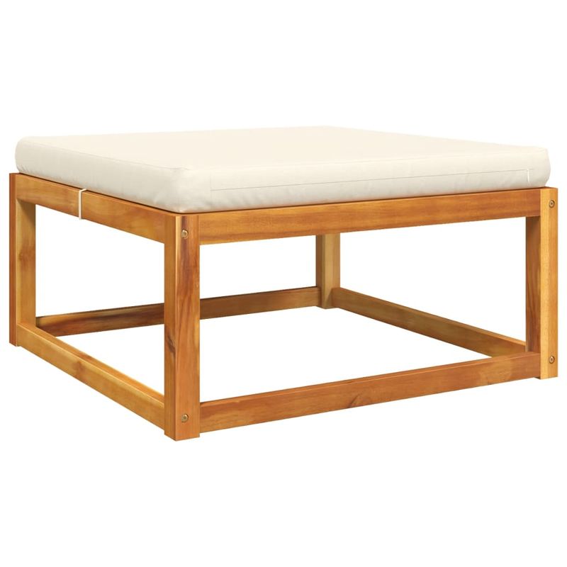 Casa si Gradina - Gradina si terasa - Mobilier exterior - Canapele si fotolii gradina - Taburet de gradina cu perna, 65x65x29 cm, lemn masiv acacia - Infinity.ro