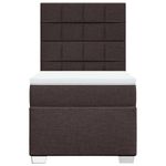 Casa si Gradina - Mobilier - Paturi si accesorii - Paturi - Pat box spring cu saltea, maro inchis, 90x200 cm, textil - Infinity.ro