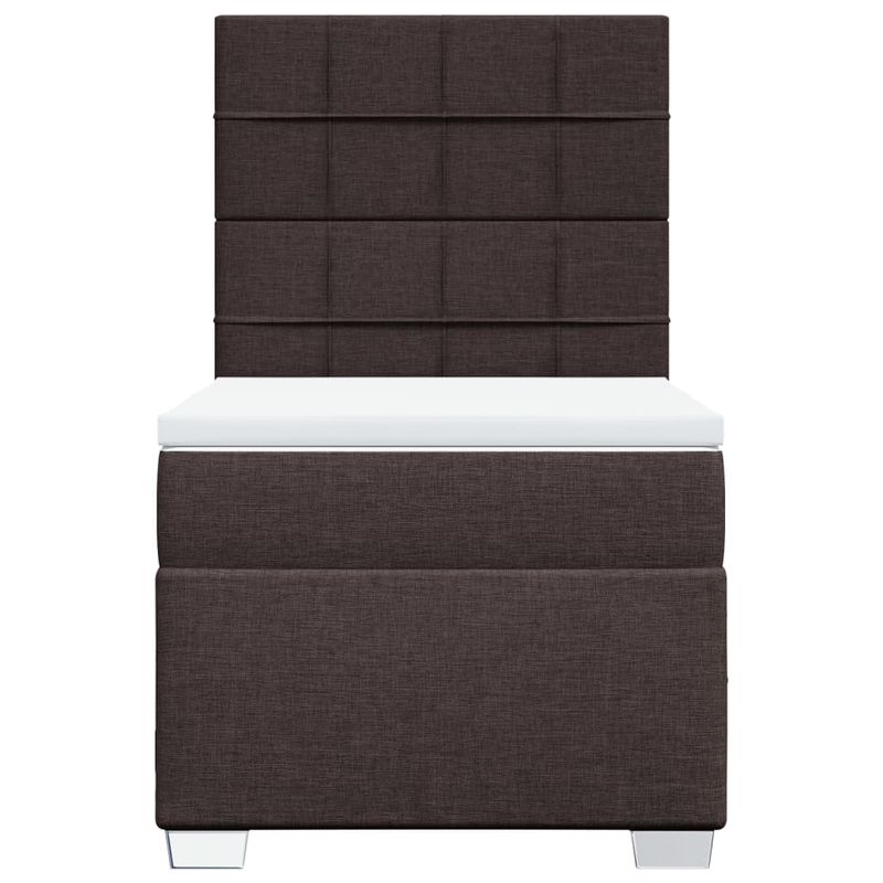 Casa si Gradina - Mobilier - Paturi si accesorii - Paturi - Pat box spring cu saltea, maro inchis, 90x200 cm, textil - Infinity.ro