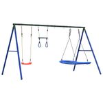 Jucarii, Copii si Bebe - Jucarii si jocuri - Jucarii de exterior - Spatii de joaca si accesorii - Set leagan de exterior, cu leagan, trapez și leagan tip cuib, roșu - Infinity.ro