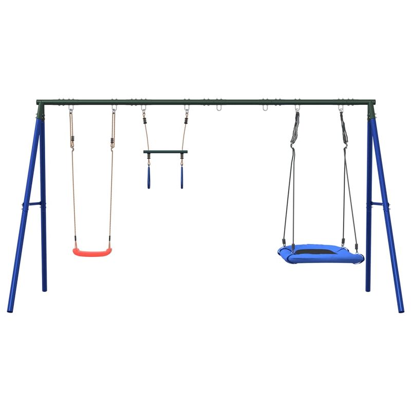 Jucarii, Copii si Bebe - Jucarii si jocuri - Jucarii de exterior - Spatii de joaca si accesorii - Set leagan de exterior, cu leagan, trapez și leagan tip cuib, roșu - Infinity.ro