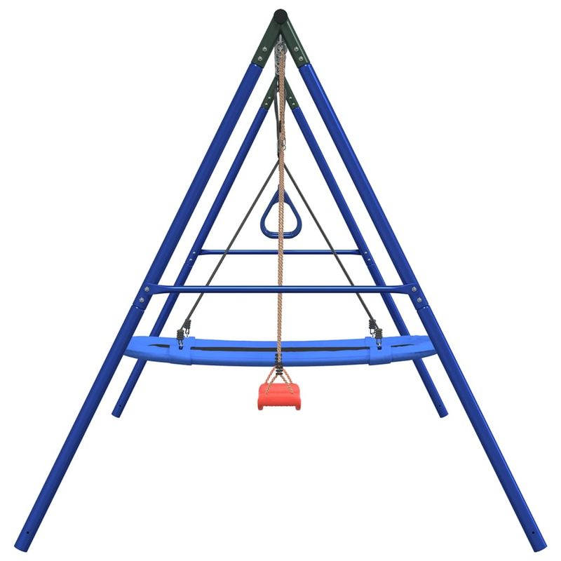 Jucarii, Copii si Bebe - Jucarii si jocuri - Jucarii de exterior - Spatii de joaca si accesorii - Set leagan de exterior, cu leagan, trapez și leagan tip cuib, roșu - Infinity.ro