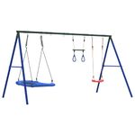 Jucarii, Copii si Bebe - Jucarii si jocuri - Jucarii de exterior - Spatii de joaca si accesorii - Set leagan de exterior, cu leagan, trapez și leagan tip cuib, roșu - Infinity.ro