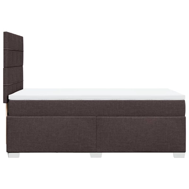 Casa si Gradina - Mobilier - Paturi si accesorii - Paturi - Pat box spring cu saltea, maro inchis, 90x200 cm, textil - Infinity.ro
