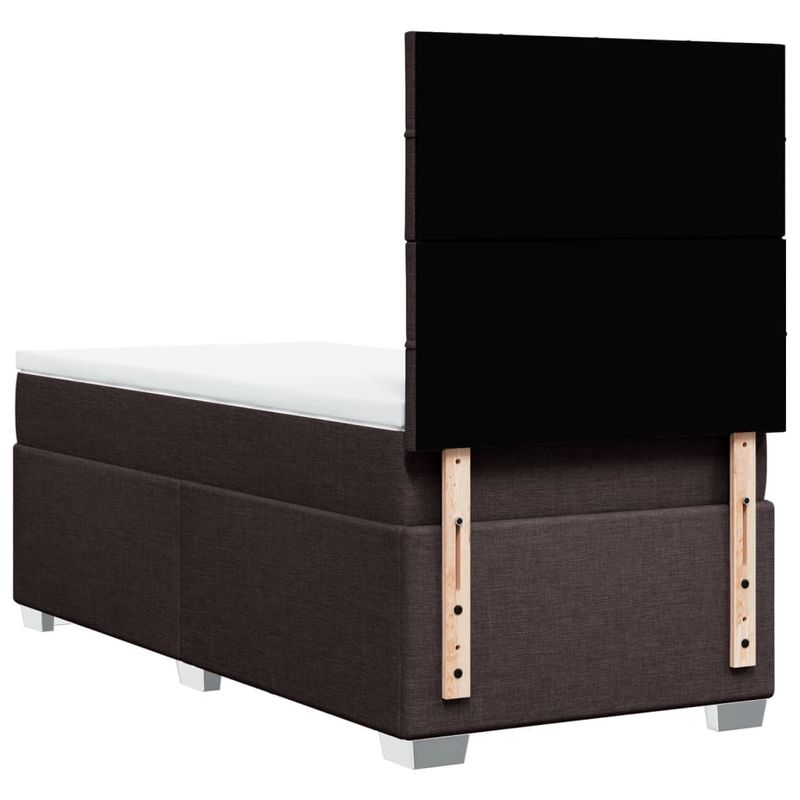 Casa si Gradina - Mobilier - Paturi si accesorii - Paturi - Pat box spring cu saltea, maro inchis, 90x200 cm, textil - Infinity.ro