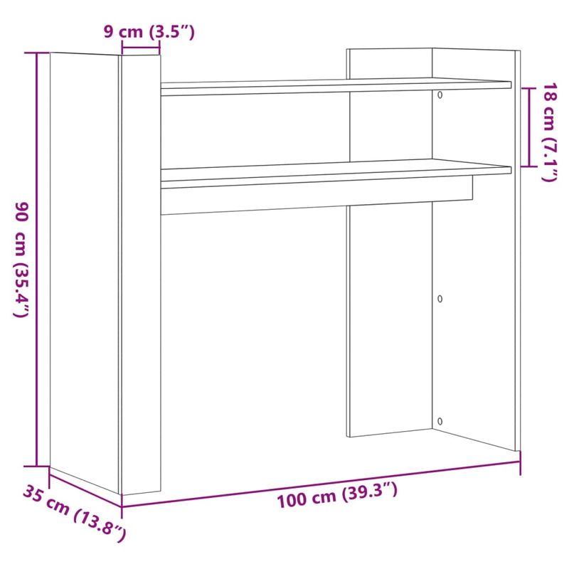 Casa si Gradina - Mobilier - Comode si corpuri - Console - Masuta consola, stejar sonoma, 100x35x90 cm, lemn prelucrat - Infinity.ro