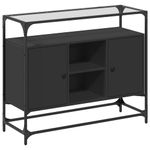 Casa si Gradina - Mobilier - Comode si corpuri - Comode - Dulap, blat din sticla negru 98x35x81 cm lemn prelucrat - Infinity.ro