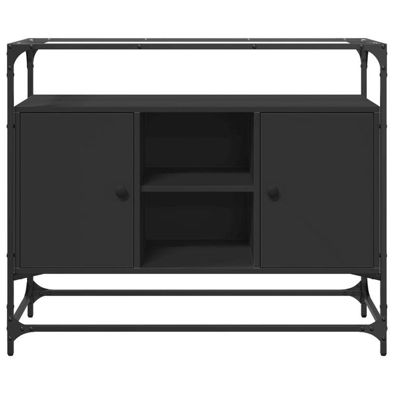 Casa si Gradina - Mobilier - Comode si corpuri - Comode - Dulap, blat din sticla negru 98x35x81 cm lemn prelucrat - Infinity.ro