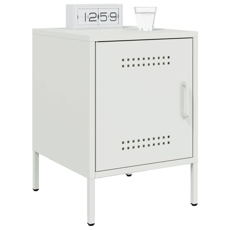 Casa si Gradina - Mobilier - Comode si corpuri - Noptiere - Noptiera, alb, 36x39x50,5 cm, otel - Infinity.ro