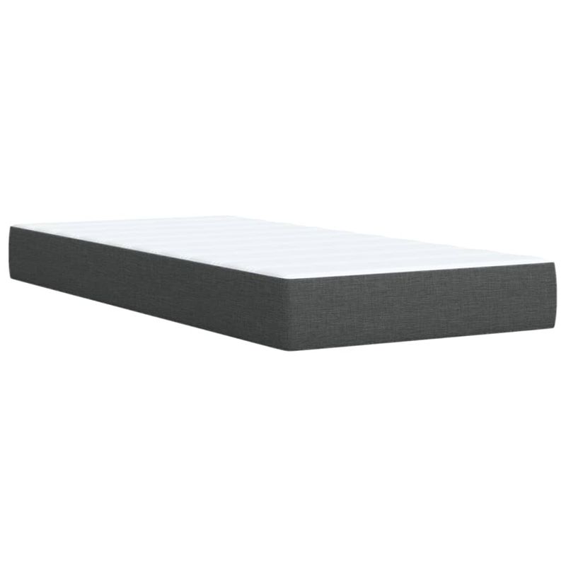 Casa si Gradina - Mobilier - Paturi si accesorii - Paturi - Pat box spring cu saltea, gri inchis, 80x200 cm, textil - Infinity.ro