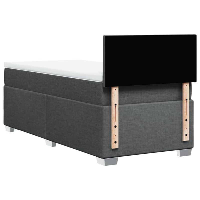 Casa si Gradina - Mobilier - Paturi si accesorii - Paturi - Pat box spring cu saltea, gri inchis, 80x200 cm, textil - Infinity.ro