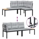 Casa si Gradina - Gradina si terasa - Mobilier exterior - Seturi mobila gradina - Set canapea de gradina, 4 piese, cu perne, negru, otel vopsit - Infinity.ro