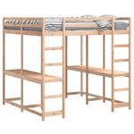 Casa si Gradina - Mobilier - Paturi si accesorii - Paturi - Cadru pat supraetajat cu birou/scara, 140x200 cm, lemn pin - Infinity.ro