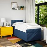 Casa si Gradina - Mobilier - Paturi si accesorii - Paturi - Pat box spring cu saltea, albastru, 90x190 cm, textil - Infinity.ro