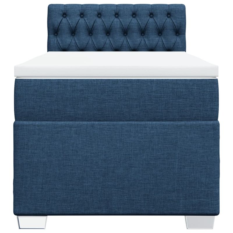 Casa si Gradina - Mobilier - Paturi si accesorii - Paturi - Pat box spring cu saltea, albastru, 90x190 cm, textil - Infinity.ro