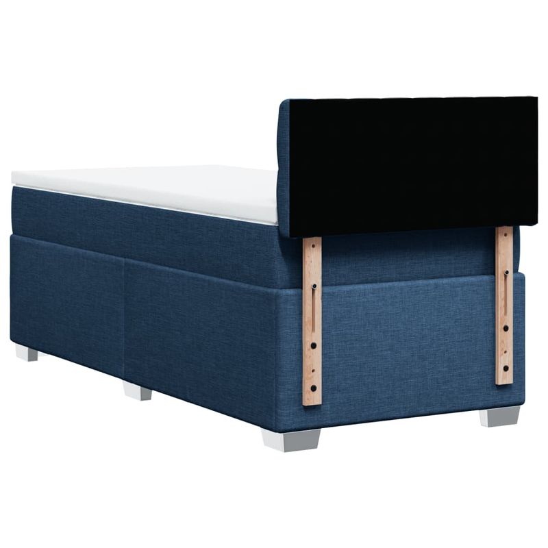 Casa si Gradina - Mobilier - Paturi si accesorii - Paturi - Pat box spring cu saltea, albastru, 90x190 cm, textil - Infinity.ro
